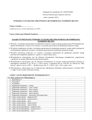 Application for Prescription Number Authorization