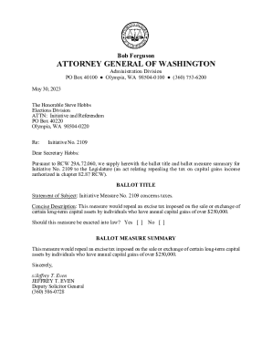 Washington Initiative No. 2109 Ballot Measure