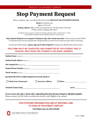 Stop Payment Request Form
