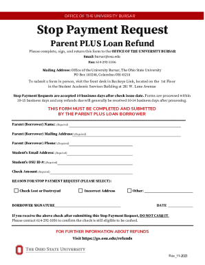 Parent PLUS Loan Stop Payment Request