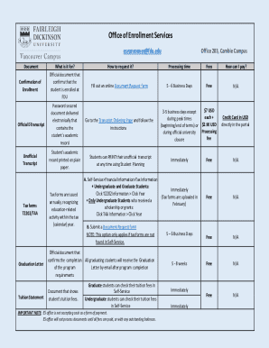 FDU Transcript Request Form