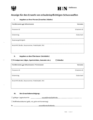 German Firearm Acquisition Notice