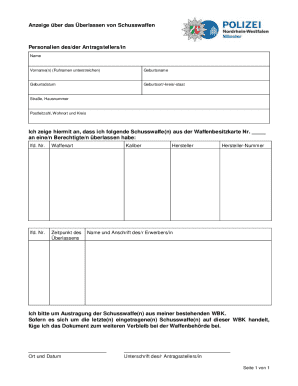 German Firearm Transfer Notice