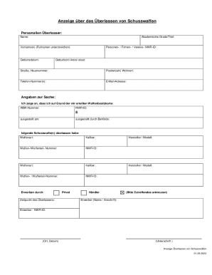 German Firearm Transfer Notice