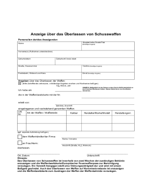 German Firearm Transfer Notice