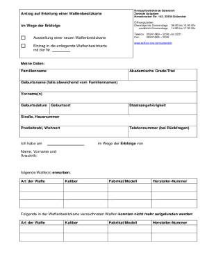German Firearm License Application
