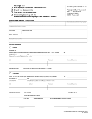 German Firearms Acquisition/Transfer Notice