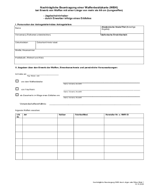 German Firearm License Application