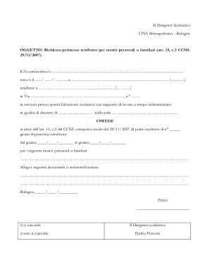 Request for Paid Leave for Personal or Family Reasons