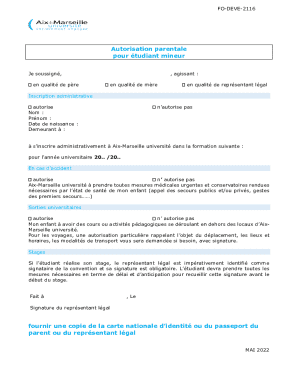 Parental Authorization Form