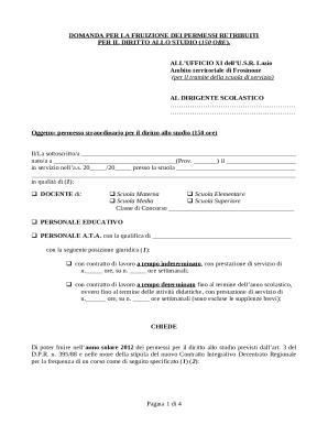 Italian Study Leave Request Form