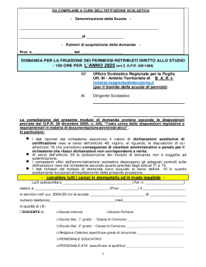 Italian School Study Leave Application Form