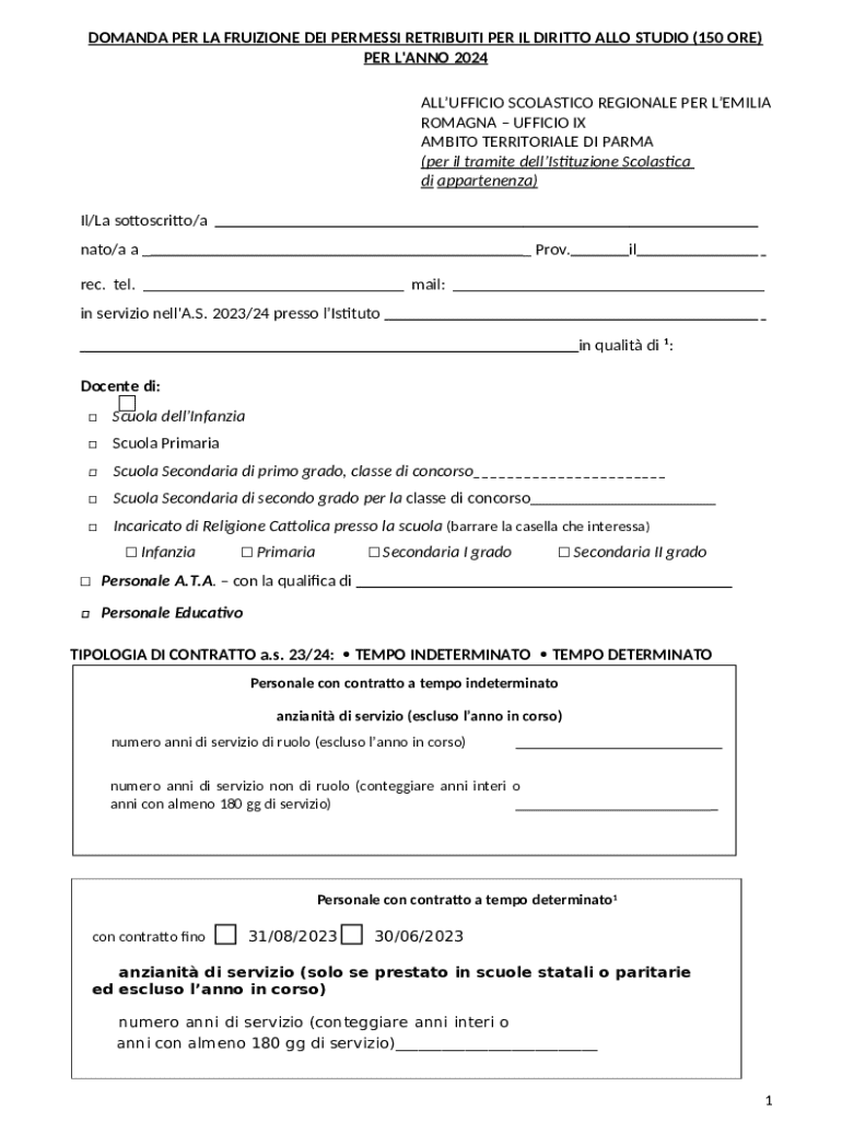 Study Eave Request Form Study Leave Request Form - Modello compilabile vuoto | Compila, stampa ...