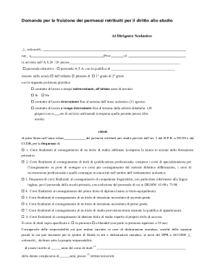 Italian Study Leave Request Form