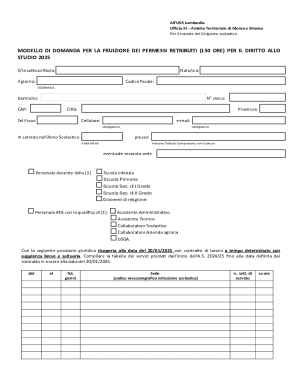 Italian School Study Leave Application Form