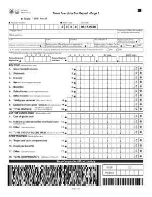 Texas Franchise Tax Report