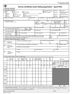 FAA 8710-11 Airman Certificate Application