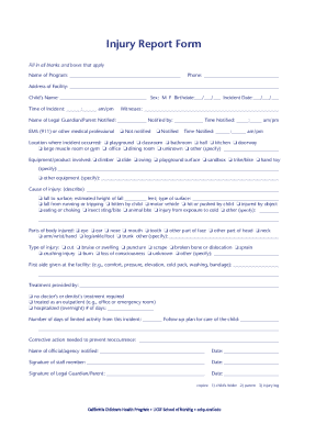 Injury Report Form