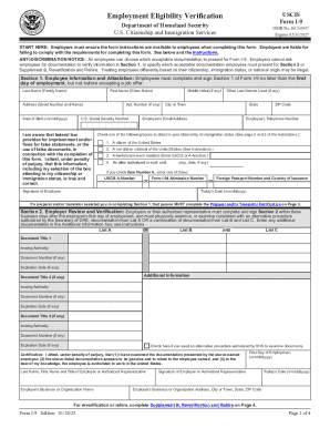 USCIS Form I-9 Employment Eligibility Verification