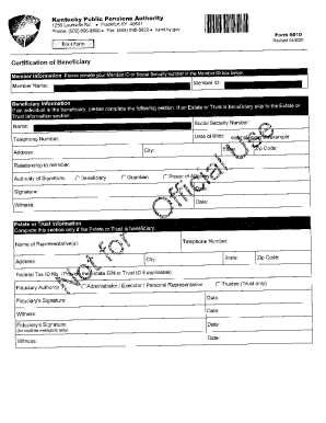 Kentucky Beneficiary Certification Form