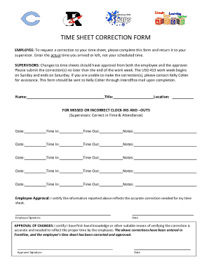 Time Sheet Correction Form