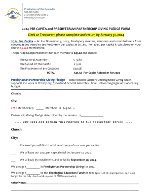 2024 Per Capita and Presbyterian Partnership Giving Pledge Form