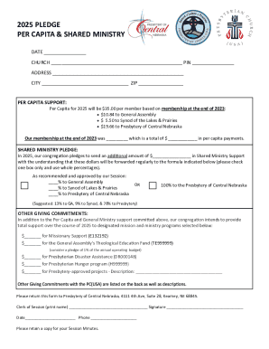 2025 Per Capita and Shared Ministry Pledge Form