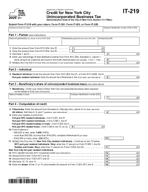 Instructions for Form IT-219 Credit for New York ... - Tax.NY.gov