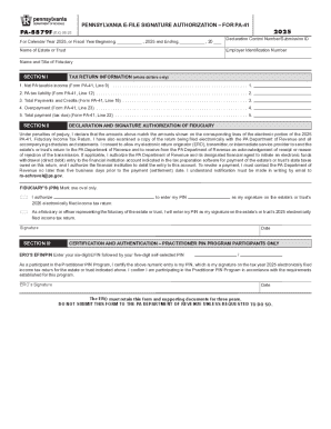 Pennsylvania E-File Signature Authorization