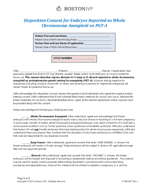Disposition Consent for Embryos