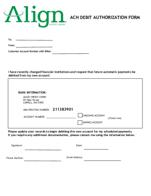 ACH Debit Authorization Form