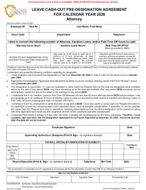 Leave Cash-Out Pre-Designation Agreement