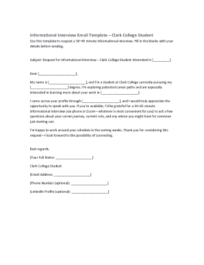 Informational Interview Request Template