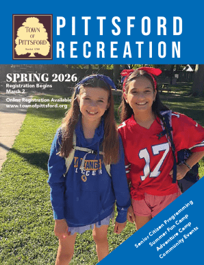 Pittsford Recreation Spring 2026 Registration Form