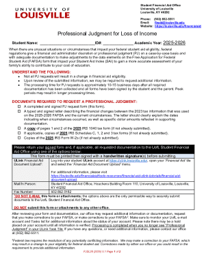 Professional Judgment for Loss of Income Form