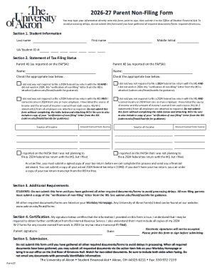 Parent Non-Filing Form