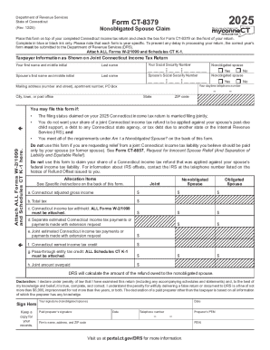 Connecticut Nonobligated Spouse Claim Form CT-8379