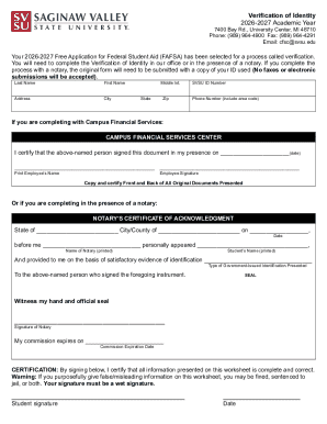 Verification of Identity for FAFSA