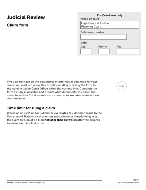 Judicial Review Claim Form