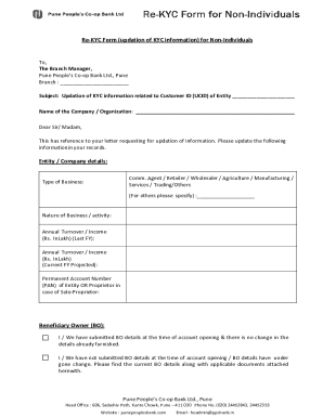 Re-KYC Form for Non-Individuals