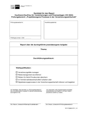 Insurance and Financial Services Report Cover Page