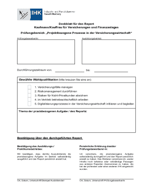 Versicherung Report Confirmation Form