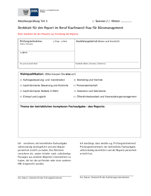 Kaufmann Büromanagement Abschlussprüfung Report