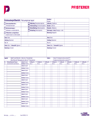 First Sample Test Report