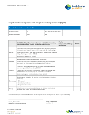 German Apprenticeship Training Log