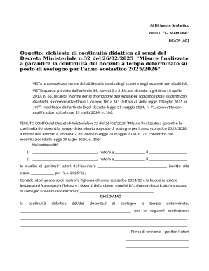 Request for Educational Continuity