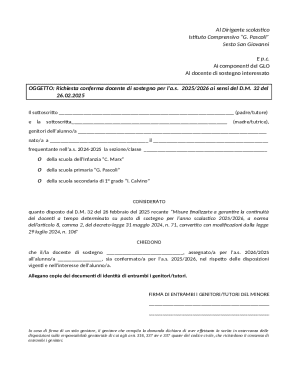 Request for Confirmation of Special Education Teacher