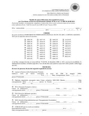 Italian Teacher Training Self-Certification Form