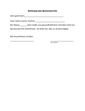 Befreiung vom Sportunterricht