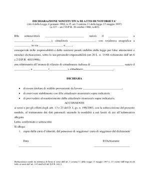 Italian Citizenship Declaration Form